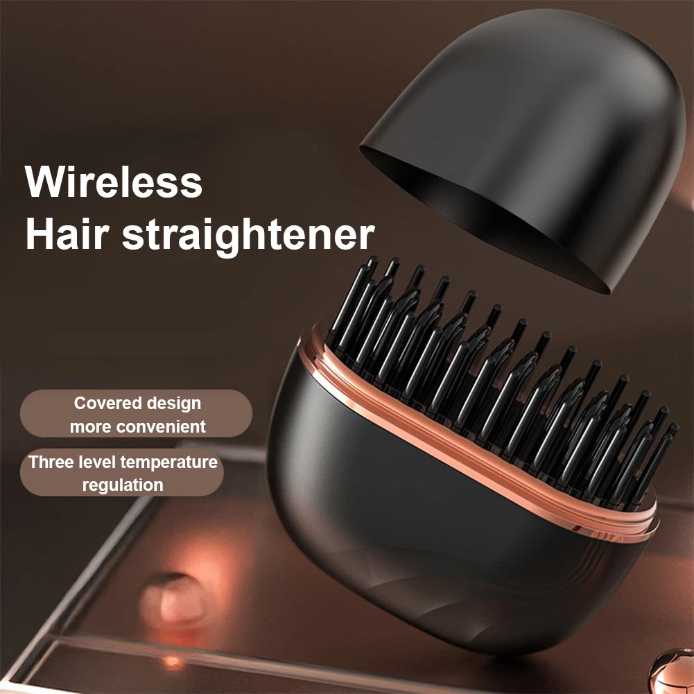 Mini Hair Straightening Comb Wireless Charging Portable Multifunctional Hair Care Not Hurt Hair Styling Comb Hair Straightener