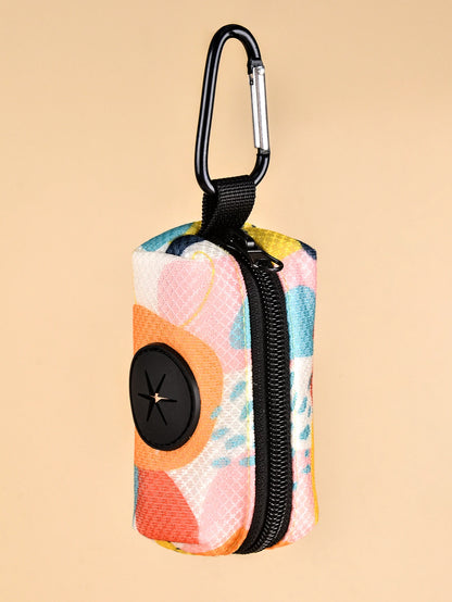 Abstract Designer Print Cute Design Pet Poop Bag Holder Dispenser Without Poop Bag And Leashes Can Attached With Any Dog Leashes