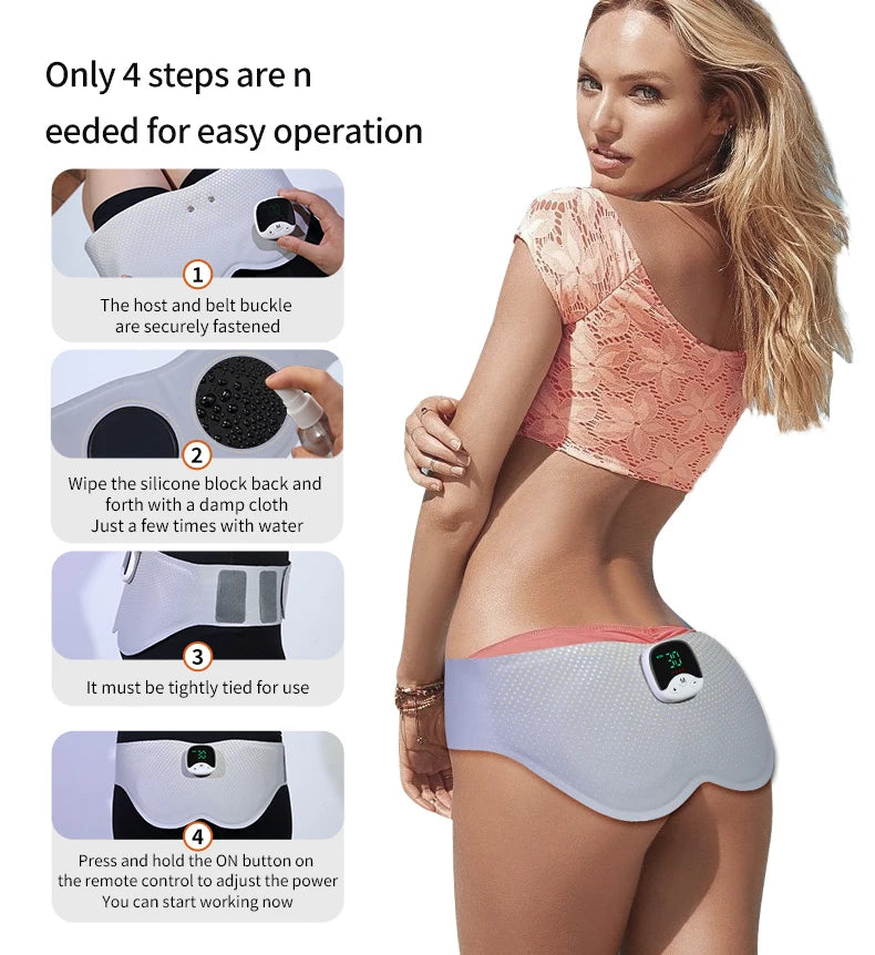 EMS Hips Trainer Butt Muscle Stimulator USB Charging Wearable Buttocks Toner 10 Modes 30 Levels with Remote Control for Women