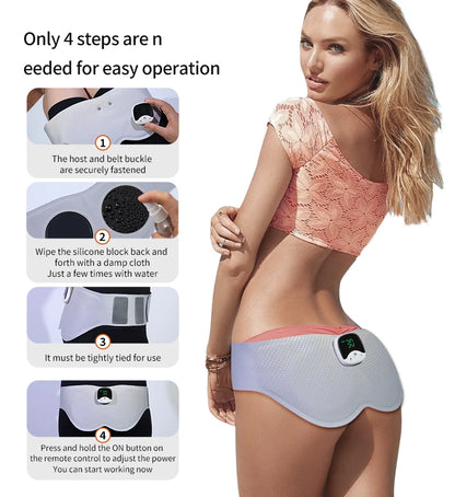 EMS Hips Trainer Butt Muscle Stimulator USB Charging Wearable Buttocks Toner 10 Modes 30 Levels with Remote Control for Women