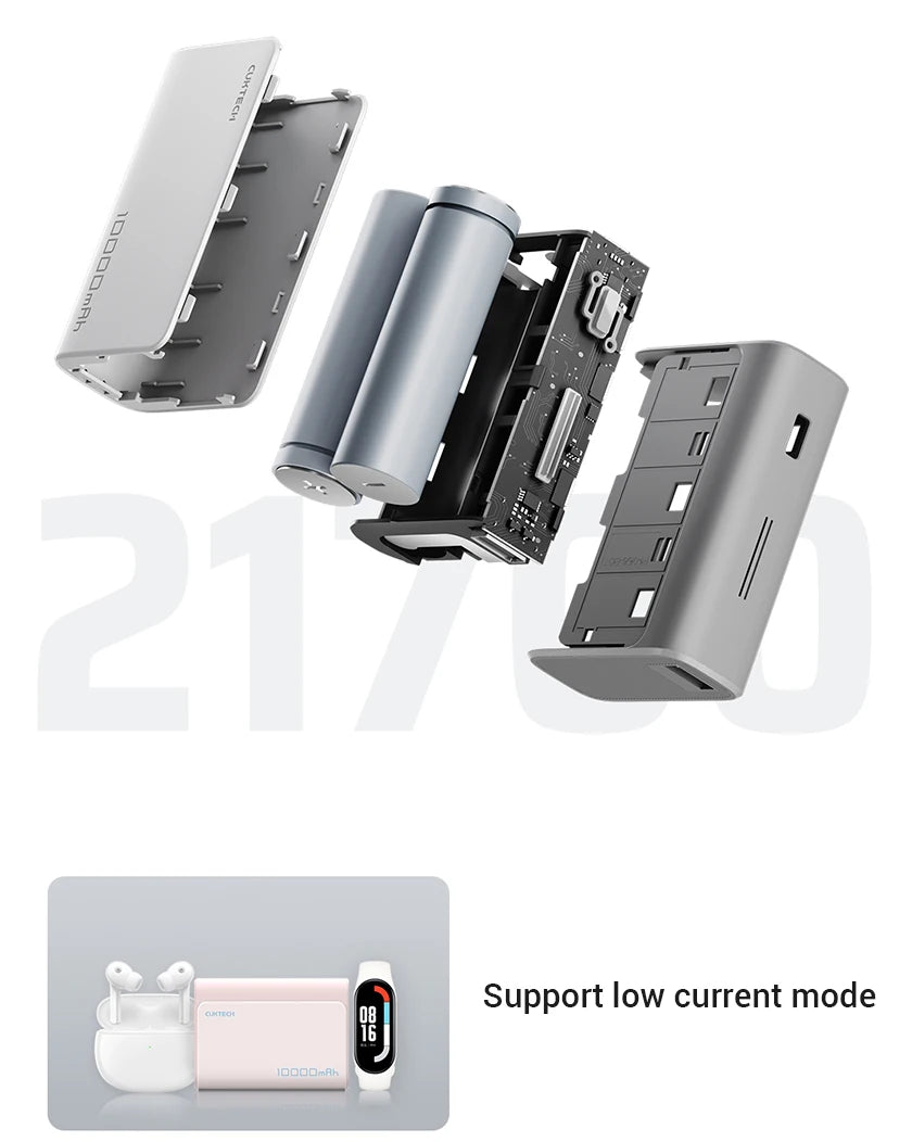 Cuktech Power Bank 10000mAh Pocket Version PB100S USB type C 30W 2-way Fast Charge Mini Powerbank for iPhone 15/14 Xiaomi Huawei