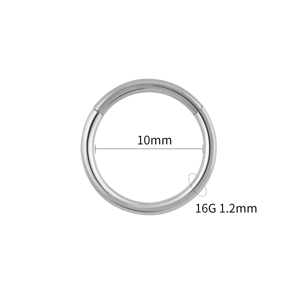 Right Grand ASTM F136 Titanium Hinged Hoop Nose Rings 20G 18G 16G Septum Ring Body Piercing Jewelry Helix Cartilage Rook Earring
