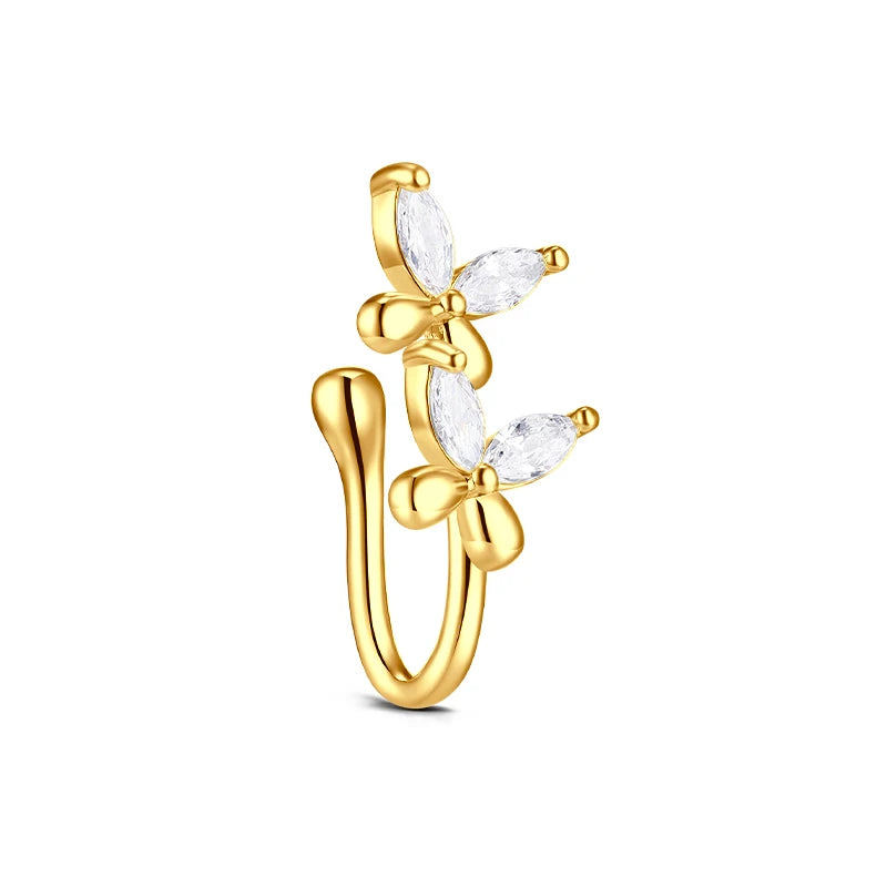 1Pcs Stainless Steel Nose Ring Hoop C Shape Septum Rings Non Piercing Ear Clip Earring Fake Nose RingsWomen Piercing Jewelry