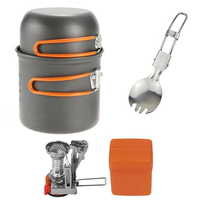 Outdoor Camping Cooking Set Optional Stove Combo Portable Cookware Tableware For Hiking Picnic Backpacking BBQ Supplies