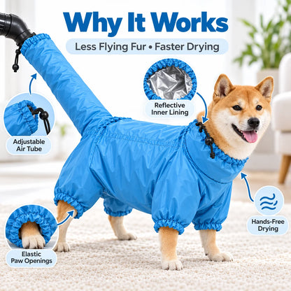 Pet Drying Bag for Dogs Cats Home Grooming Dryer Bag Hair Dryer Cover Fast Drying Anti Flying Fur for Small Medium Large Pets