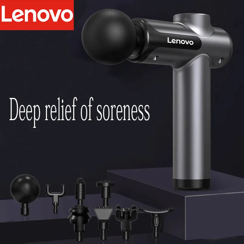 Lenovo Brand Fascia Gun Deeply Relieves Muscle Soreness Fitness and Relaxation Equipment LED Touch Screen 8Massage Head Gifts