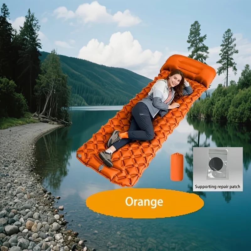 Outdoor Air Mattress, 1-Minute Quick Inflation Lightweight Portable Foldable Moisture-Proof Camping / Hiking / Picnics