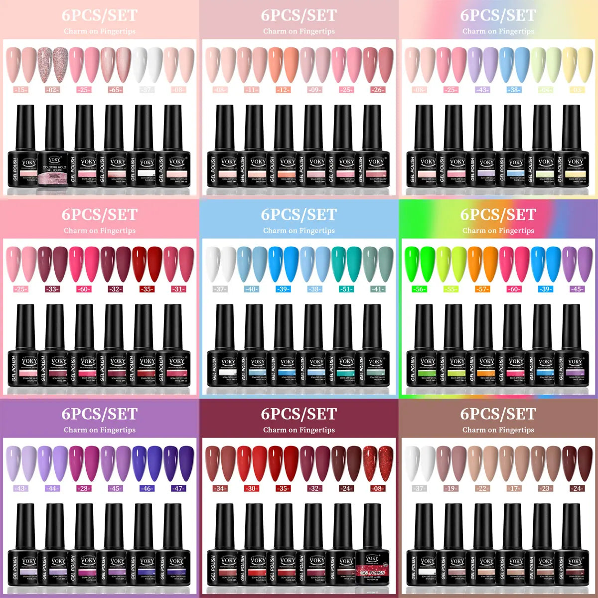 VOKY 6-Piece Set of Nail Gel, Seasonal Fashionable Nail Gel, The Perfect Gift for Ladies to Give During Festivals
