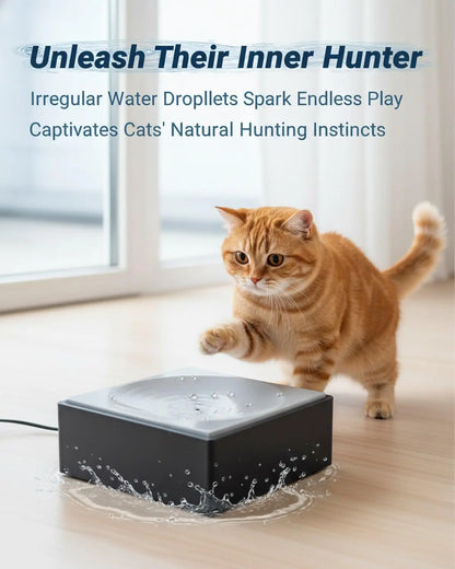 Cat Water Dispenser with Drip Design,Interactive Pet Drinking Toy,Easy to Clean Water Station for Indoor Outdoor Cats and Kitten