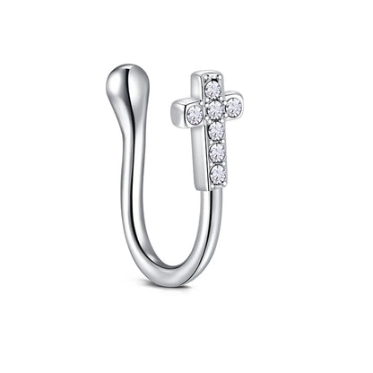 1Pcs Stainless Steel Nose Ring Hoop C Shape Septum Rings Non Piercing Ear Clip Earring Fake Nose RingsWomen Piercing Jewelry