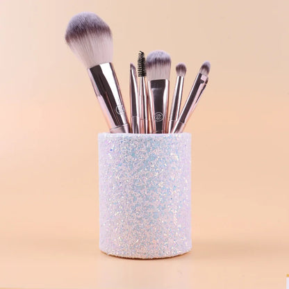Sparkling Makeup Brush Bucket Cosmetic Storage Pen Box  for Desktop Pencil Vase Comb Lipstick Brush Container Home Storage Box