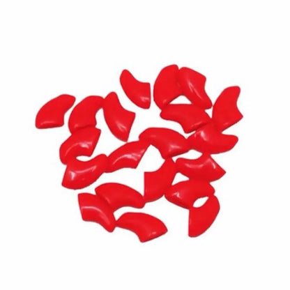 Lovely 20pcs Silicone Soft Cat Nail Caps Cat Nail Covers Pet Claw Paws Caps Adhesive Glue Animal Protection