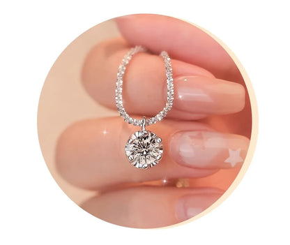 Sparkly Moissanite Pendant Necklace