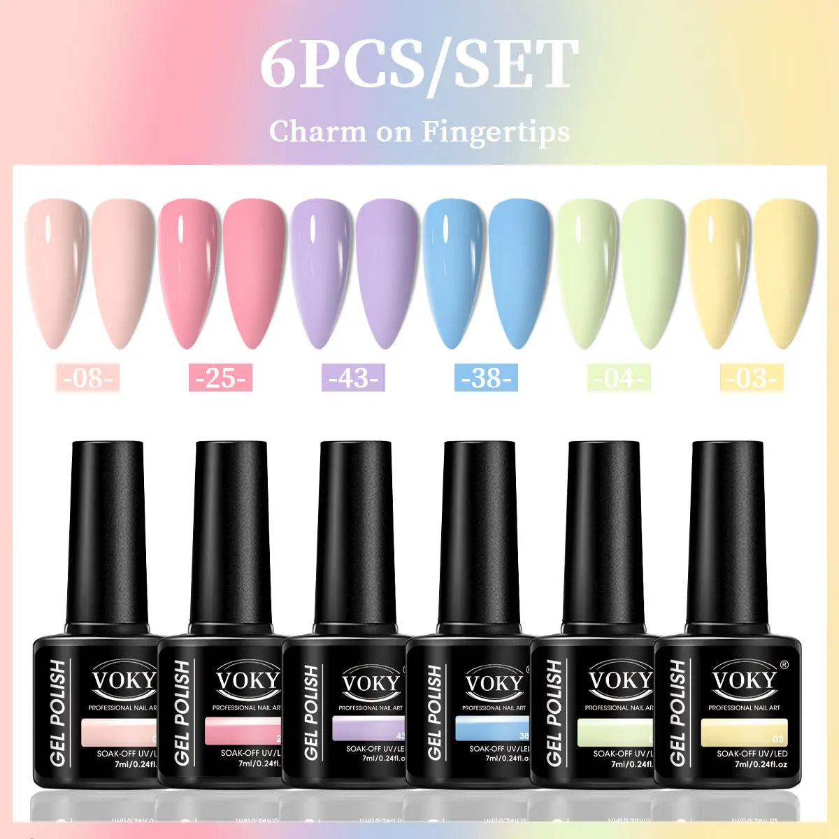 VOKY 6-Piece Set of Nail Gel, Seasonal Fashionable Nail Gel, The Perfect Gift for Ladies to Give During Festivals