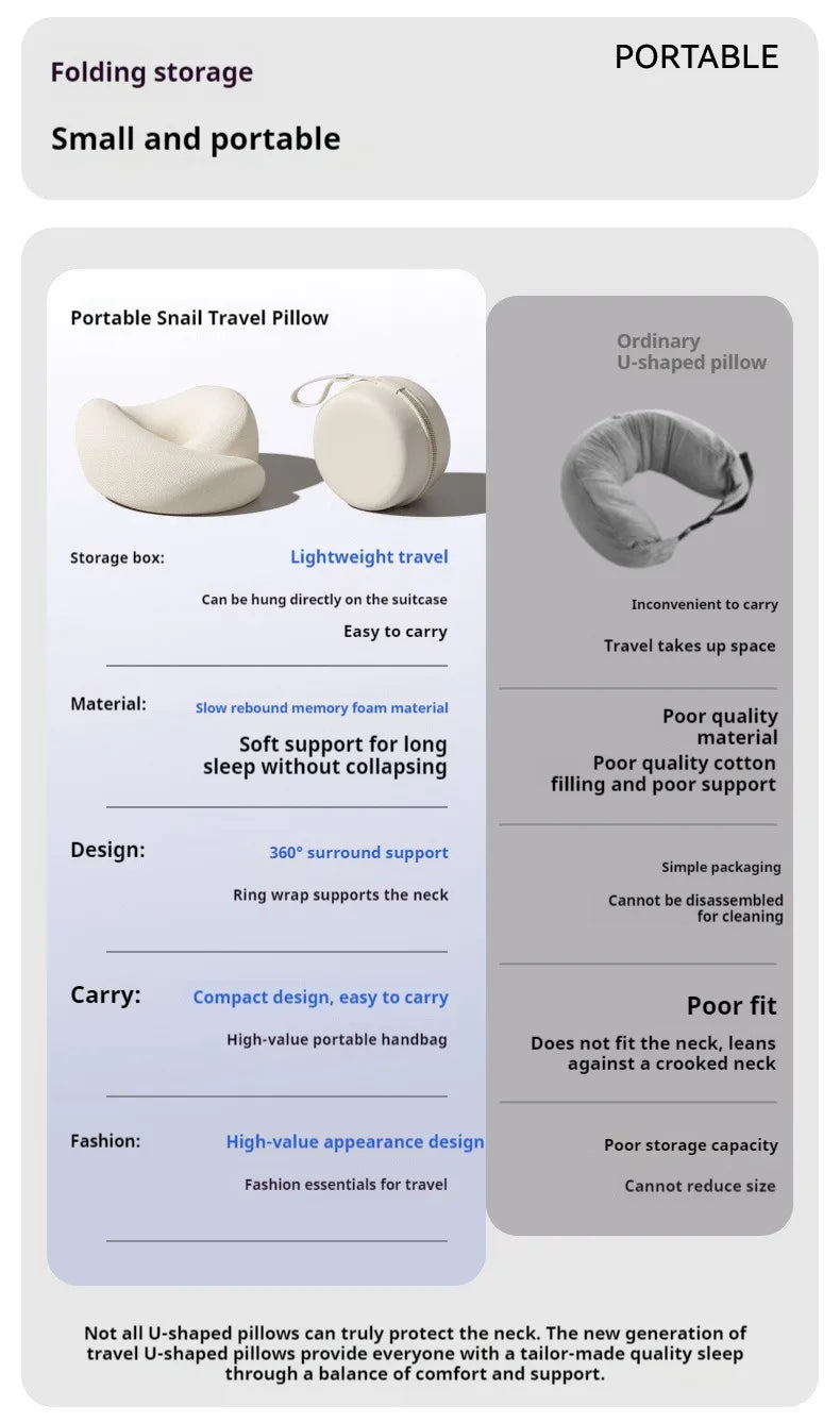 Memory Foam Neck Pillow Neck Support Pillow With Head Cushion Support Camping Neck Protect Soft Memory Foam Head Support