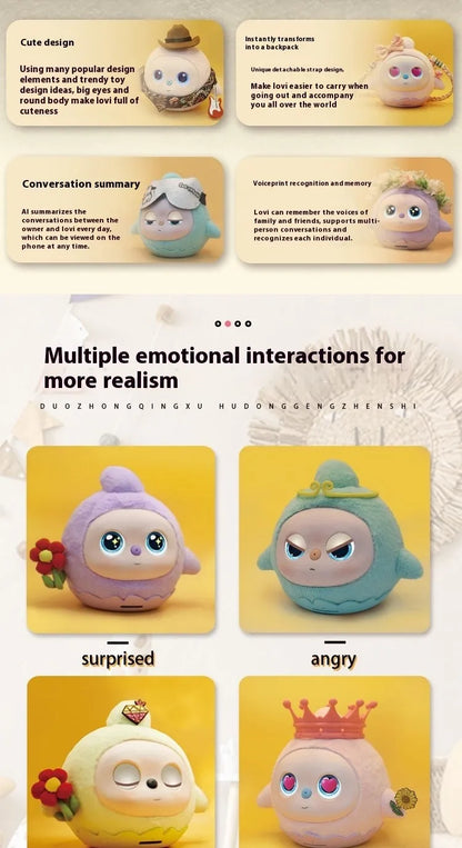 loviPeer Artificial Intelligence AI Bean Bag Deepseek Desktop Robot Conversation Chat Companion Plush Toy