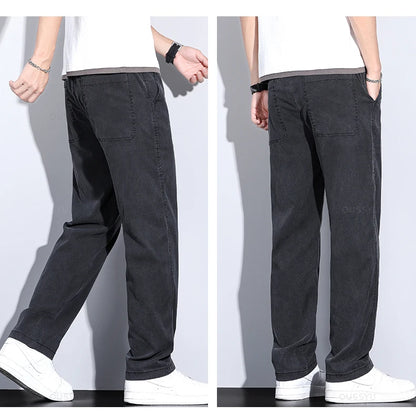Soft Lyocell Loose Straight Jeans