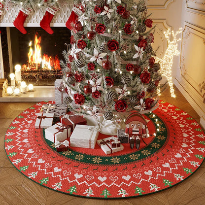 Christmas Tree Decoration Mat Large Area Christmas Circular Carpet Washable Anti Slip Carpet New Year Atmosphere Mat Decoration
