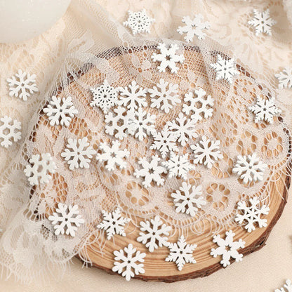 50/100PCS Wooden Snowflakes For Christmas, DIY Ornaments, Home Room Decor, Perfect For Craft Projects And Tree Decoration