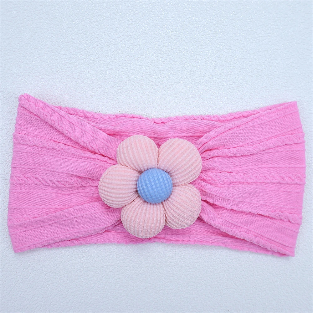 New Flower Nylon Girl Hairband Elastic Soft Baby Headband for Children Turban Headwear for Newborn Baby Kids Hair Accessories
