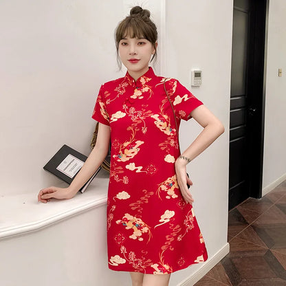 Chinese Traditional Dress Qipao for Women Fashion Vintage Lace Cheongsam Vestidos Autumn Sexy Elegant Party Wedding Clothing