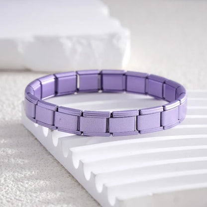 2025 New Men and Women Starry Colors 18 Pieces Italian Charm Fit 9mm Stainless Steel Modular Bracelet Wholesale Jewelry