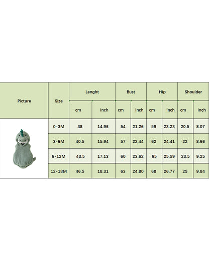 Halloween Newborn Baby Dinosaur Plush Overall Costume Sleeveless Cartoon Dinosaur Hooded Romper Party Funny Clothes Cosplay