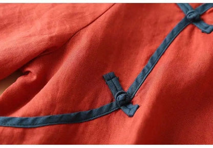 2023 Chinese Style Embroidery Blouse for Women  Summer O-neck Short Sleeve Cotton and  Linen traditional Tang suit Top