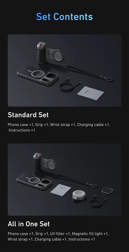 TELESIN Magnetic Master Grip Kit for iPhone 17 Pro ProMax Phone Camera Grip Standard Kit Graphene Cooling Case Handle Holder