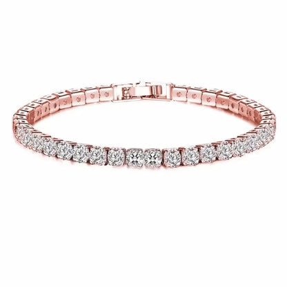 925 Sterling Silver Tennis Bracelet 2/4mm Cubic Zirconia for Women Mens Crystal Chain on The Hand Hip-hop Streetwear Jewelry