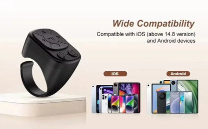 Remote Control Is Suitable for iPhone iPad Bluetooth Page Turning Ring Roller Both Camera Remote Control Function Compatible