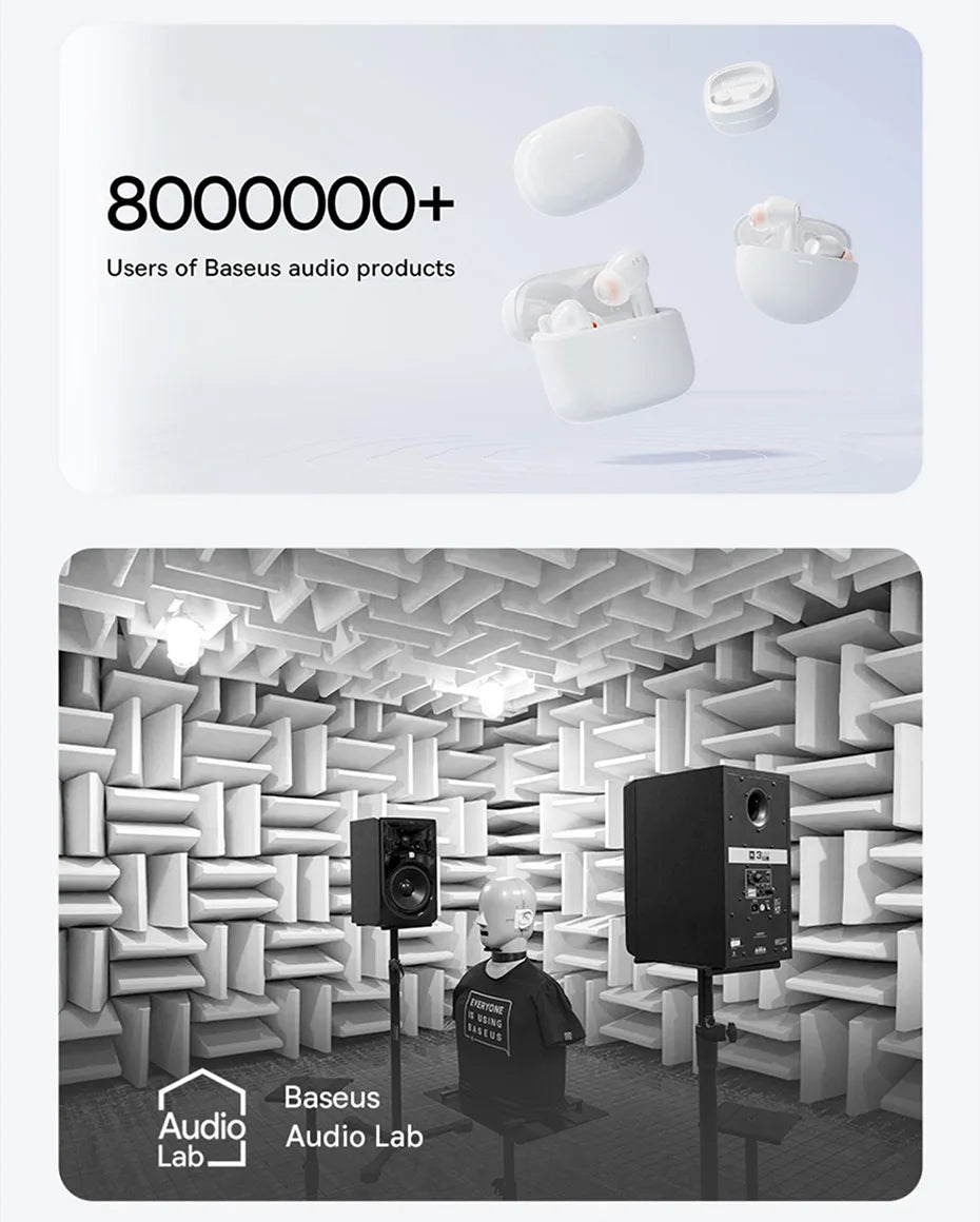 Baseus Bowie MC1 Ear Clip Wireless Earphones Bluetooth 5.4 Open-Ear Headphones Clip-On Sports Earbuds  IP57 Waterproof AI-Bass