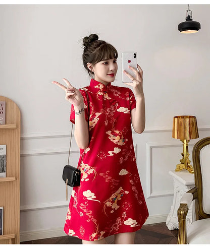 Chinese Traditional Dress Qipao for Women Fashion Vintage Lace Cheongsam Vestidos Autumn Sexy Elegant Party Wedding Clothing