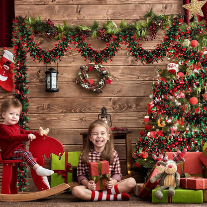 2M Christmas Snowflake Tinsel Garland Xmas Tree Decoration Christmas Metallic Twist Garland Ceiling Hanging New Year Party Decor