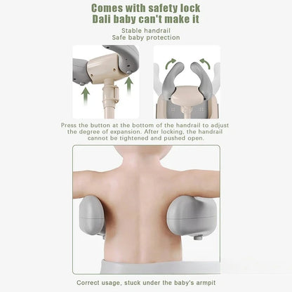 Adjustable Baby Shower Rack - Foldable Anti-Slip Bath Caddy for Infants, Secure Bathtub Organizer with Drainage Holes