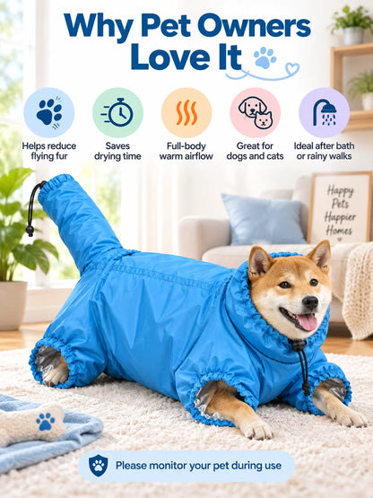Pet Drying Bag for Dogs Cats Home Grooming Dryer Bag Hair Dryer Cover Fast Drying Anti Flying Fur for Small Medium Large Pets