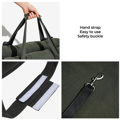 Car Dog Bed Safety Seat, Portable Pet Carrier with Seatbelt, Soft Cushion for Small Medium Dogs, Non-Slip Car Travel Accessories