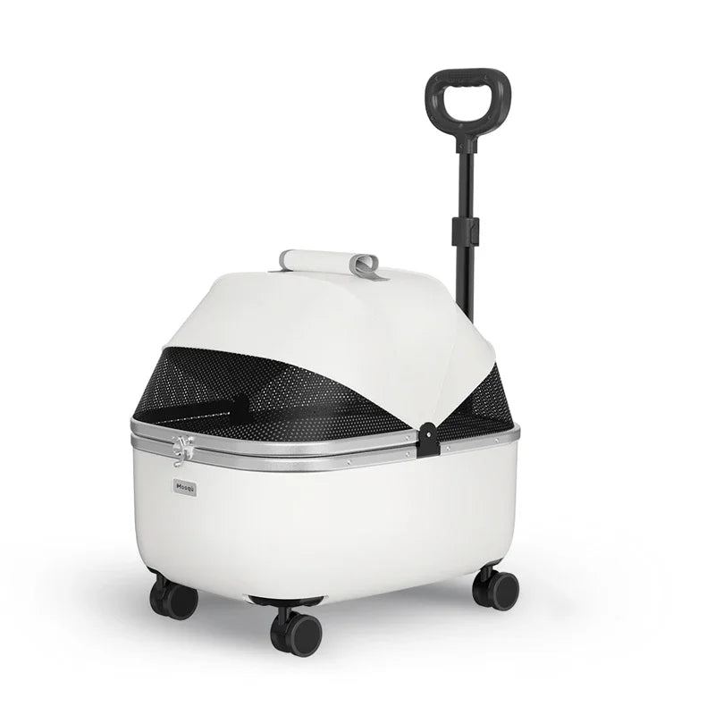 Lightweight Pet Travel Carrier Large Capacity Cat Backpack Shock-Absorbent Rolling Dog Trolley Adjustable Handle Pet Stroller