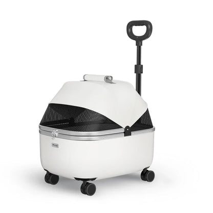 Lightweight Pet Travel Carrier Large Capacity Cat Backpack Shock-Absorbent Rolling Dog Trolley Adjustable Handle Pet Stroller