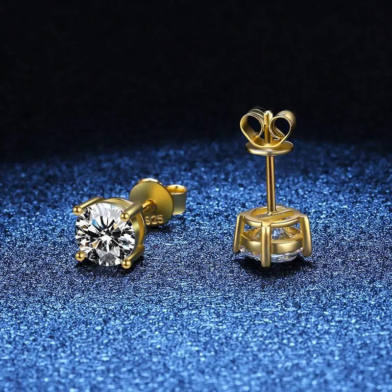 Moissanite Earrings for Women Pass Diamond Test Pen 100%  With Certificate Ear Studs 925 Sterling Silver Fine Jewelry