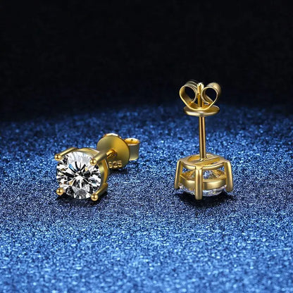 Moissanite Earrings for Women Pass Diamond Test Pen 100%  With Certificate Ear Studs 925 Sterling Silver Fine Jewelry