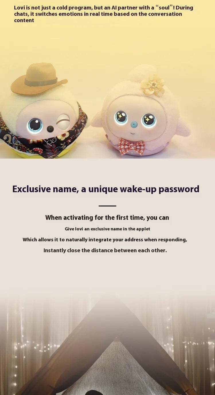 loviPeer Artificial Intelligence AI Bean Bag Deepseek Desktop Robot Conversation Chat Companion Plush Toy