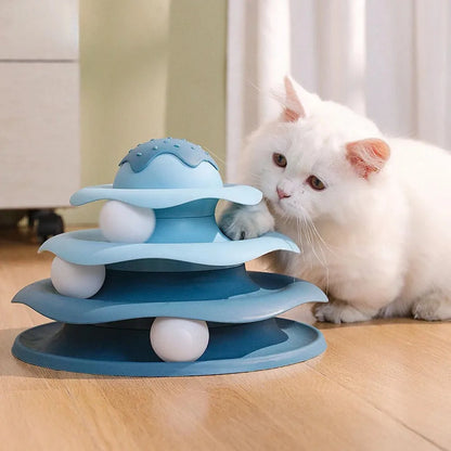 Three-Layer Cat Turntable with Ball Toy
