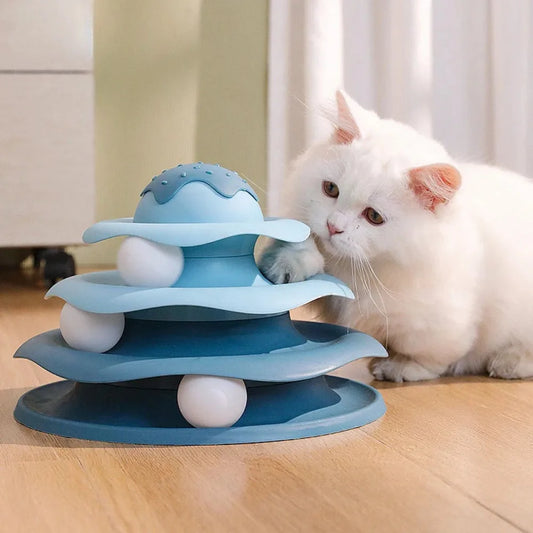 Three-Layer Cat Turntable with Ball Toy