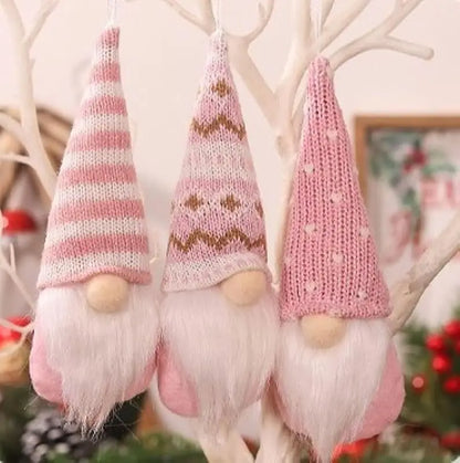 3pcs Christmas Hanging Decorations, Swedish Handmade Plush Santa Elves, Holiday Tree Ornaments, Home Christmas Decor