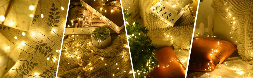 LED Firecracker String Lights EU/US DC Power Remote Control Halloween Garland Fairy Light for Wedding Party Christmas Decoration