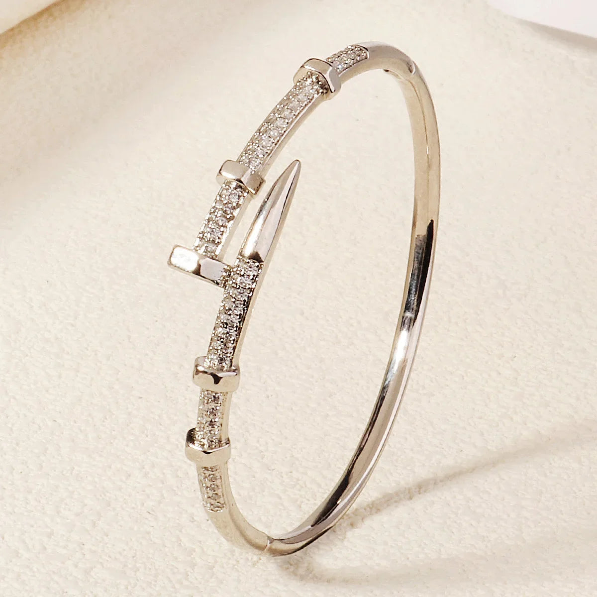 Women's Jewelry Nail Bracelets Trendy Zircon Screw Bracelet for Women Daily Party Festive Jewelry