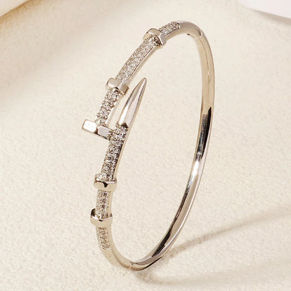 Women's Jewelry Nail Bracelets Trendy Zircon Screw Bracelet for Women Daily Party Festive Jewelry