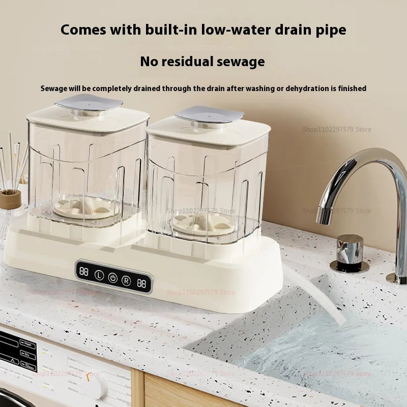 Portable Double-Cup Sock Washing Machine Small Underwear Washing Machine For Home Dormitories Compact No Installation Required