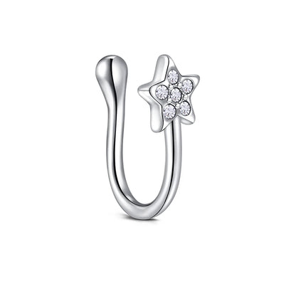 1Pcs Stainless Steel Nose Ring Hoop C Shape Septum Rings Non Piercing Ear Clip Earring Fake Nose RingsWomen Piercing Jewelry